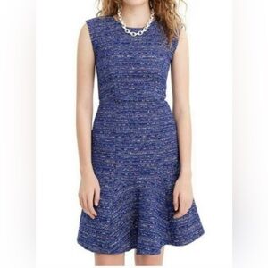 J. Crew Aline Multicolor Tweed Dress Size 4 Lined Blue Women’s
